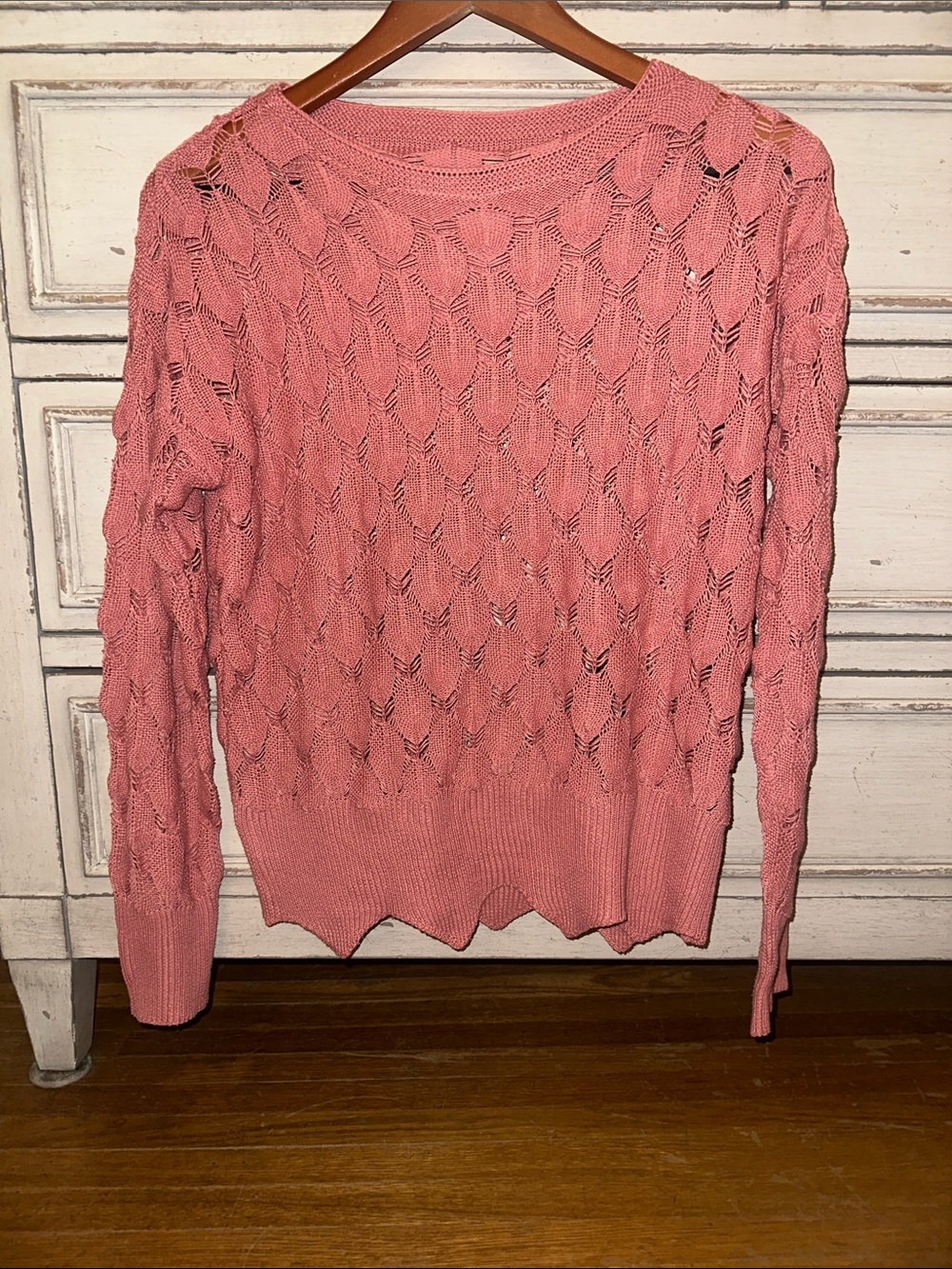 Coral Petal Knit Spring Sweater
